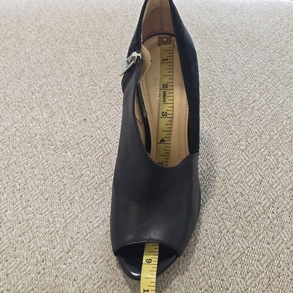 Milana Black Leather Peep Toe Made In Italy Heels - Size 39 - Picture 16 of 16